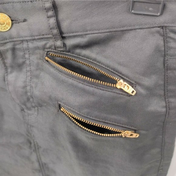 Express Jeans Women's Size 6 Black Denim Skirt Zipper Look - Stretch Fabric USED - Picture 3 of 7